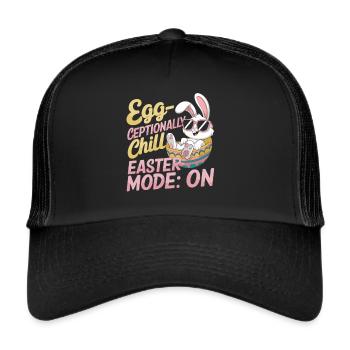 Relaxed Easter Bunny – Funny Easter Gift - Trucker Cap - black/black - Front
