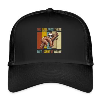 Sloths, Animal Lover, Sloth Lover, Lazy Sloth - Trucker Cap - black/black - Front