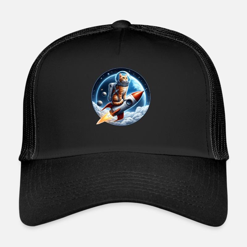 Chat astronaute Casquette trucker 