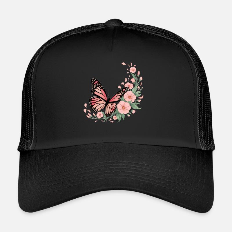 Butterfly with flowers Trucker Cap