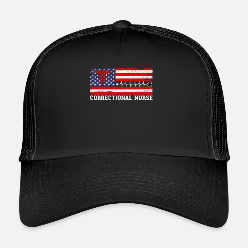 Correctional Nurse USA Flag Prison Nursing Trucker Cap