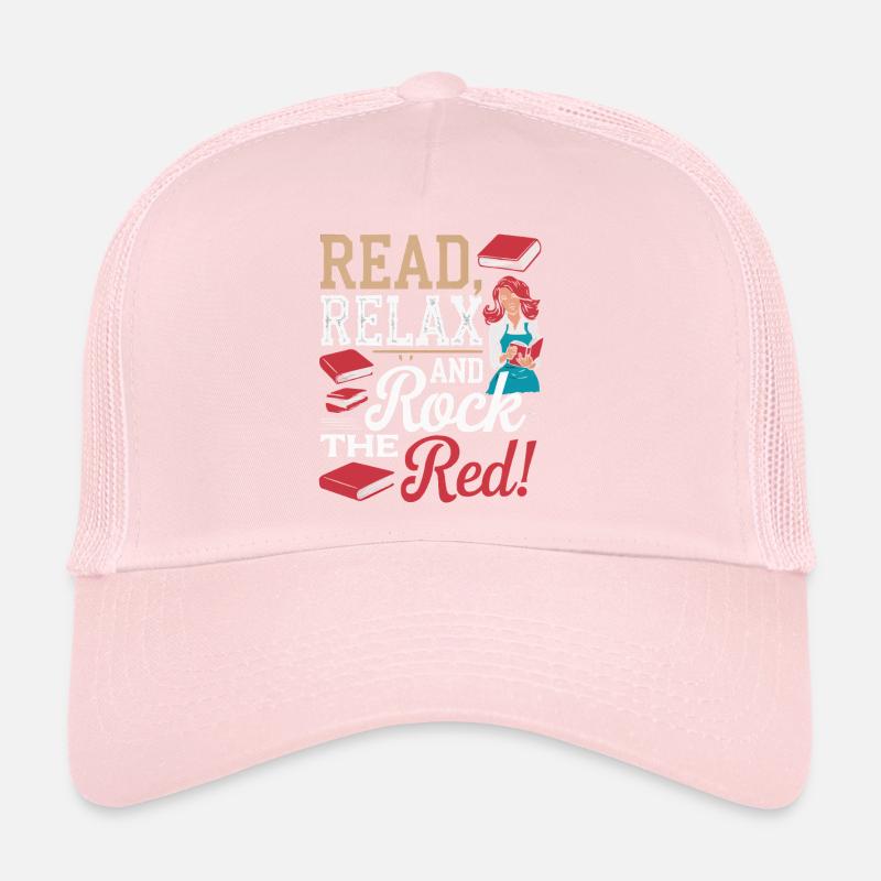 Rousse rat de bibliothèque Cheveux de gingembre Livres de lecture Casquette trucker 