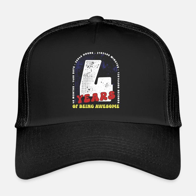 4 Ans Anniversaire Mois Jours Heures Minutes Casquette trucker 