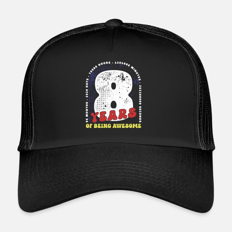 8 Years Birthday Months Days Hours Minutes Trucker Cap