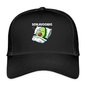 Schlavocado Avocado Sleep Lover Kawaii Avocado - Trucker Cap - black/black - Front