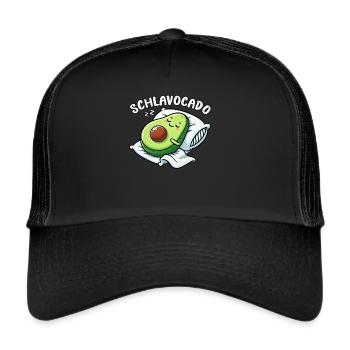 Schlavocado Avocado Sleep Lover Kawaii Avocado - Trucker Cap - black/black - Front