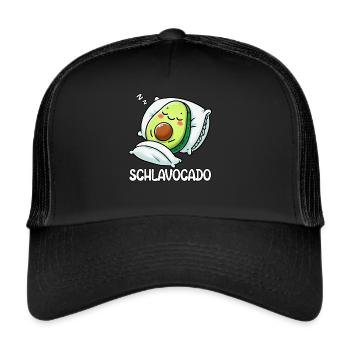 Schlavocado Avocado Sleep Lover Kawaii Avocado - Trucker Cap - black/black - Front