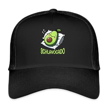 Schlavocado Avocado Sleep Lover Kawaii Avocado - Trucker Cap - black/black - Front