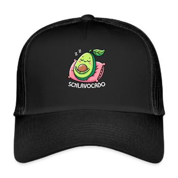 Schlavocado Avocado Sleep Lover Kawaii Avocado - Trucker Cap - black/black - Front