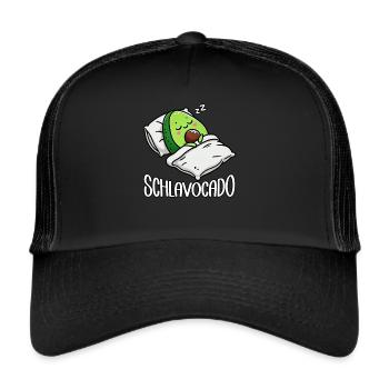 Schlavocado Avocado Schlafliebhaber Kawaii Avocado - Trucker Cap - Schwarz/Schwarz - Vorne