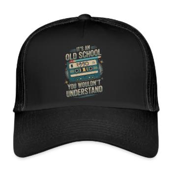 Musique, cassettes et 1990 - Casquette trucker  - noir/noir - Devant