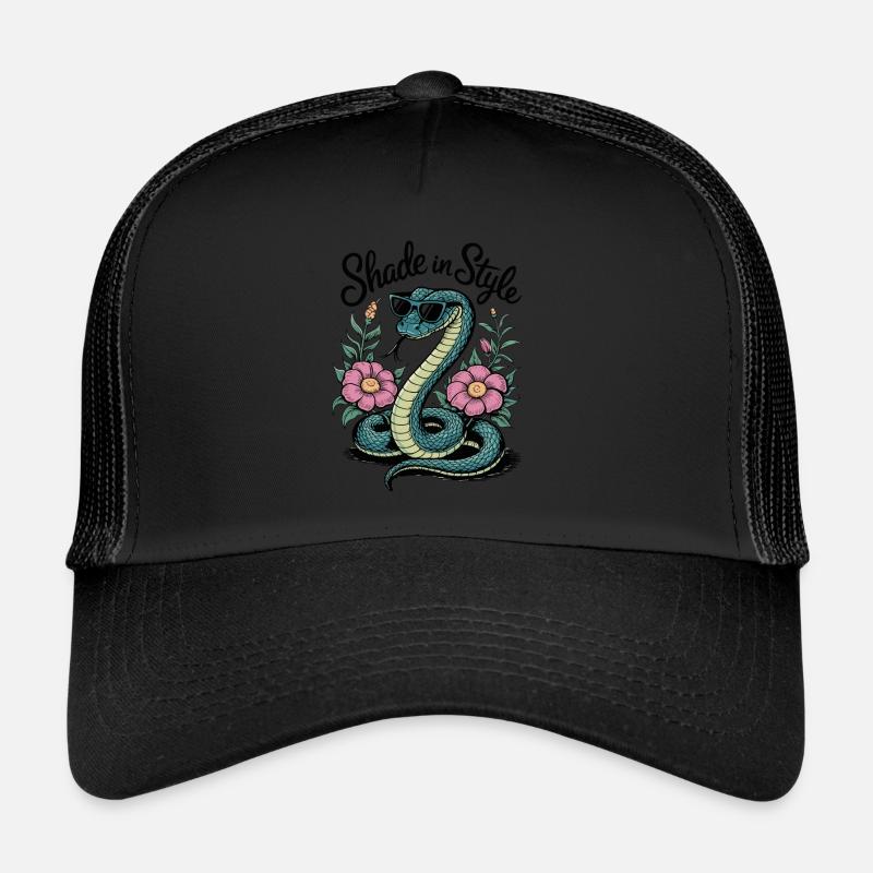 Ombre dans le style du serpent avec des fleurs Casquette trucker 