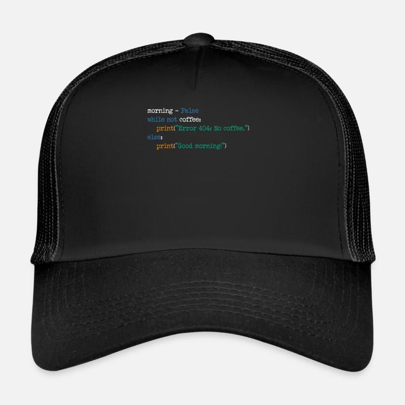 Informatique Café Code Programmeur Cadeau - Casquette trucker - noir/noir