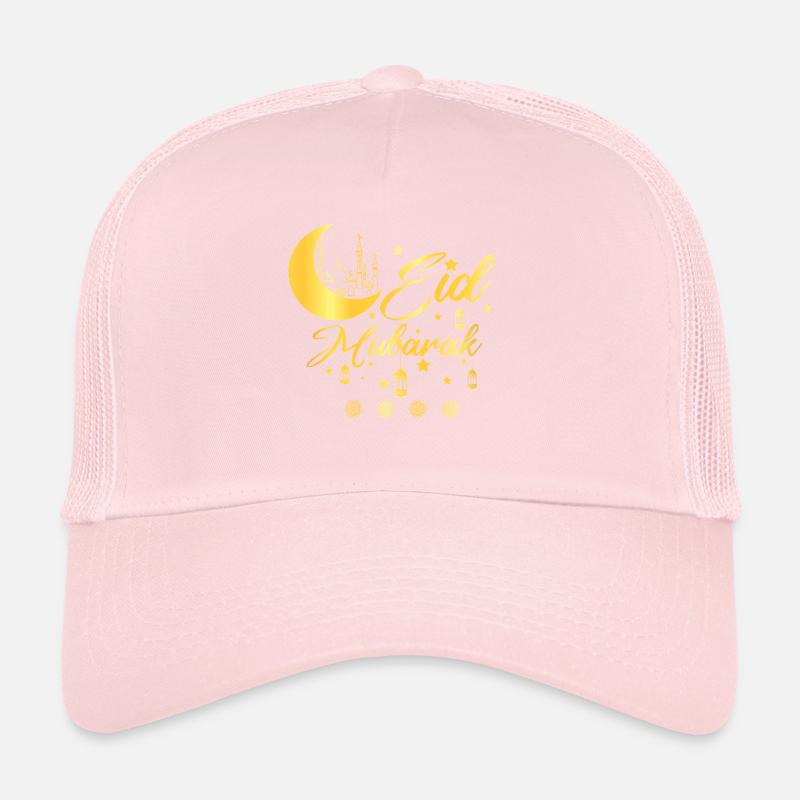 Mosquée dorée de l’Aïd Moubarak étoiles de lune Casquette trucker 