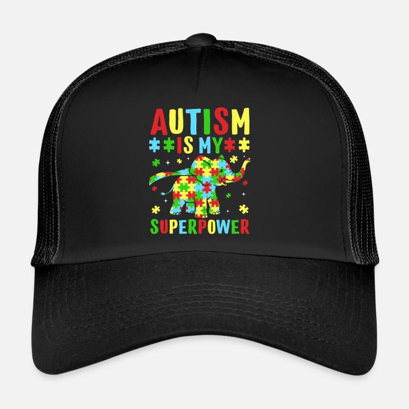 autism is my superpower - Trucker Cap - Schwarz/Schwarz