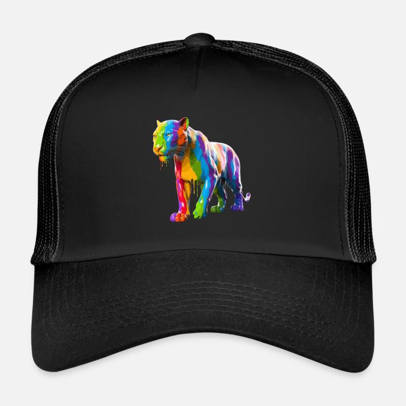 Farbspritzer Tiger mit Lebendigen Farben und Trucker Cap