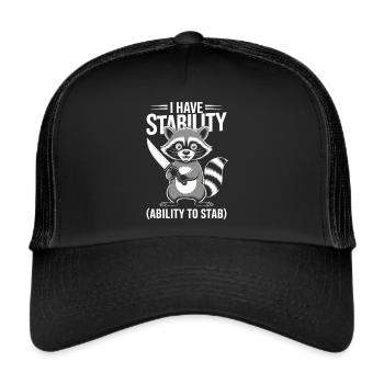 Sarcastic raccoon saying - Trucker Cap - black/black - Front