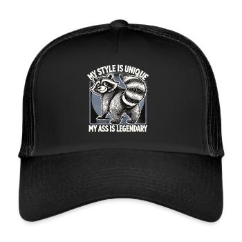 Dicton laveur - Mon style est unique - Casquette trucker  - noir/noir - Devant