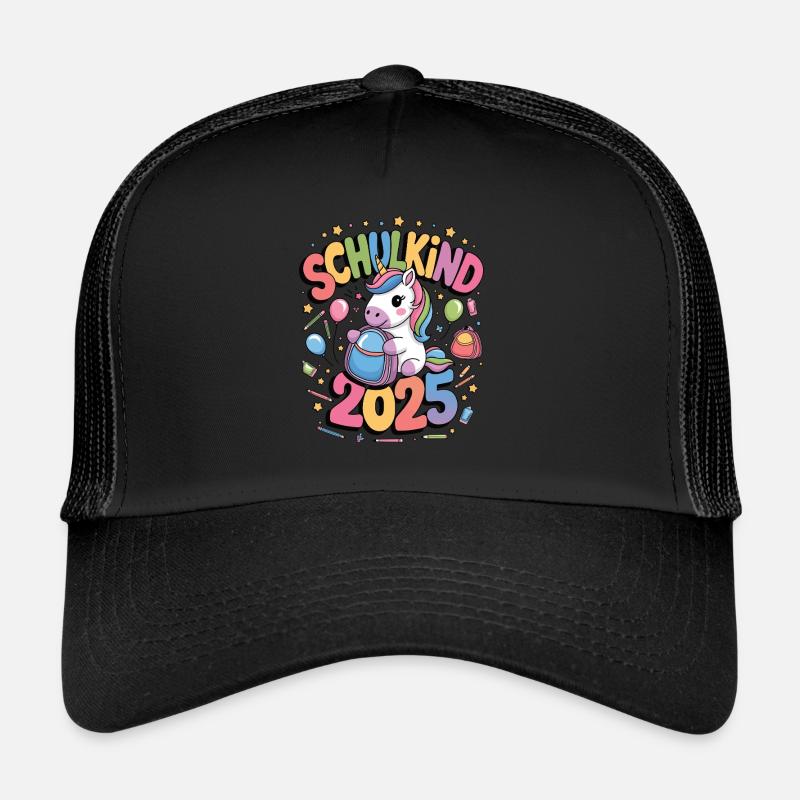Schulkind 2025 Einschulung Schulanfang - Trucker Cap - Schwarz/Schwarz