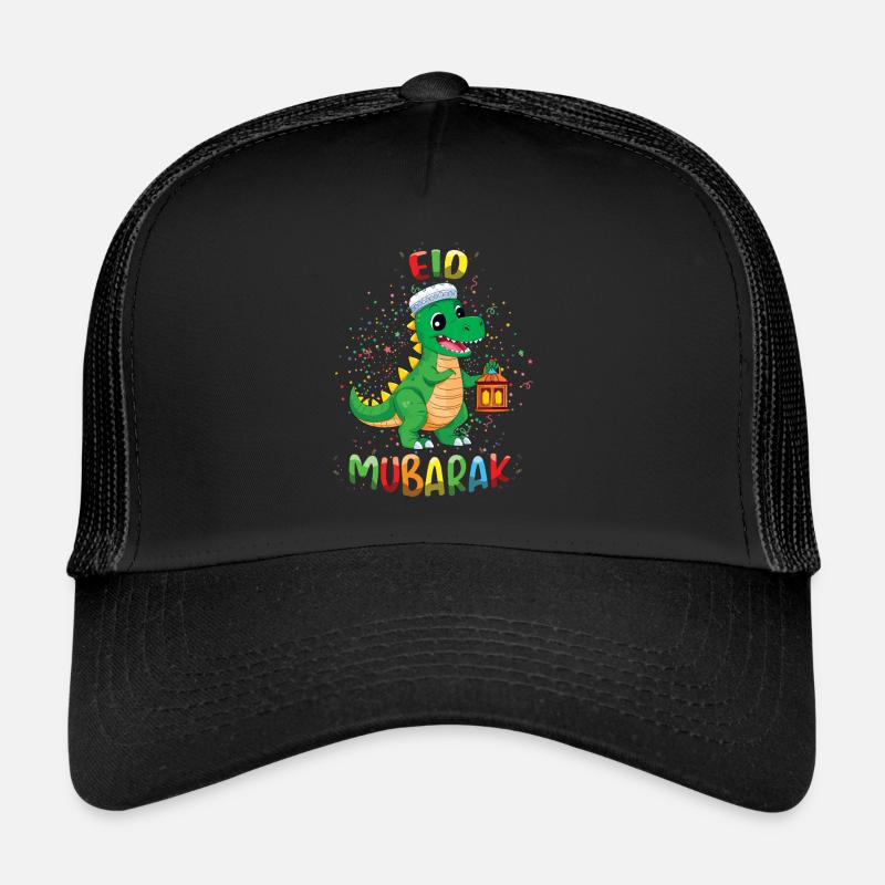Eid Mubarak Dinosaur Lantern Celebration Trucker Cap
