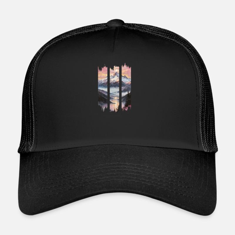Triptych Mountain Dusk Trucker Cap