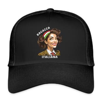 FEMME ITALIE RAGAZZA ITALIANA - Casquette trucker  - noir/noir - Devant