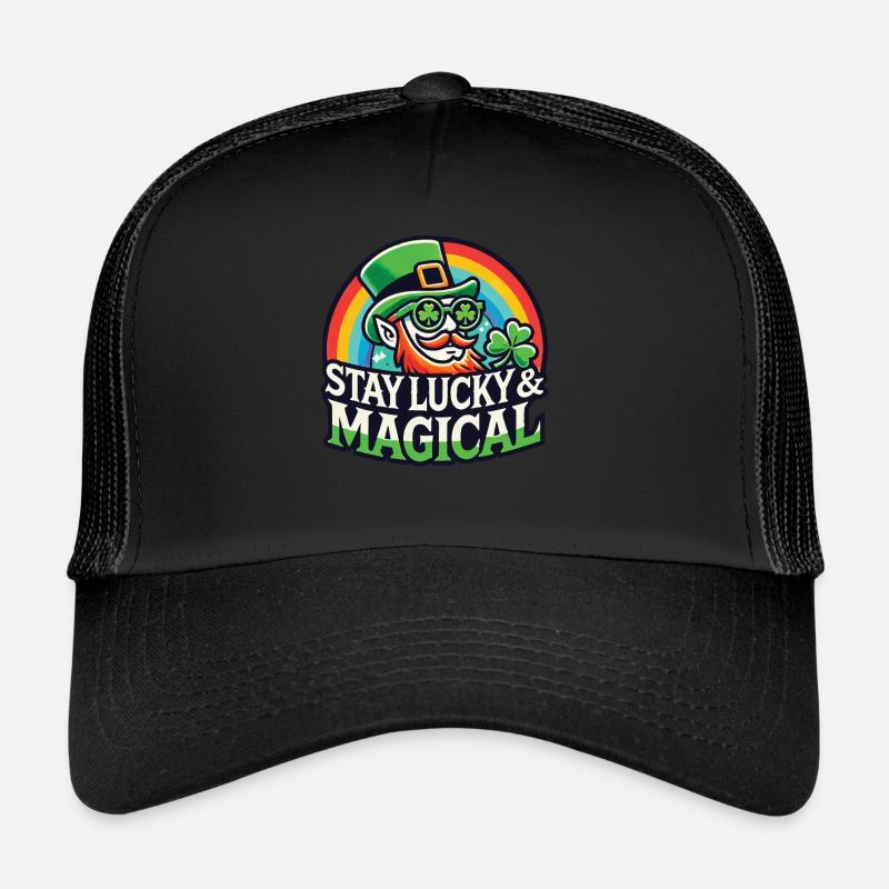 Bleib Glücklich & Magisch Am St. Patrick's Day Trucker Cap