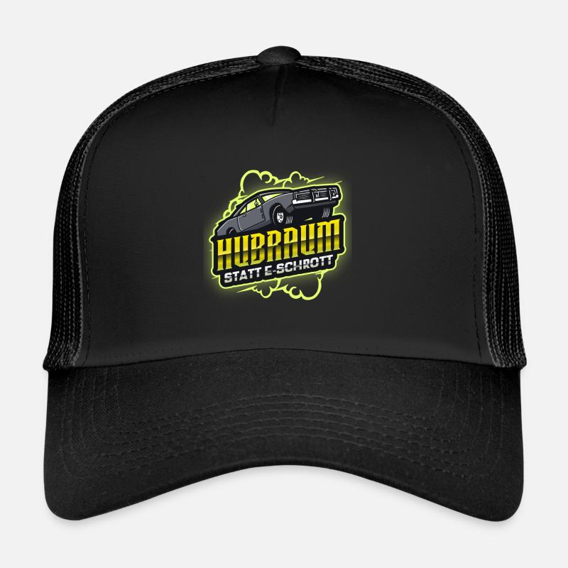 Hubraum statt E Schrott Muscle Car - Trucker Cap - Schwarz/Schwarz
