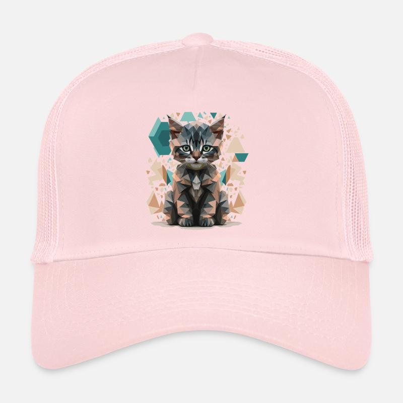 Low-Poly Katzen Kunst Trucker Cap