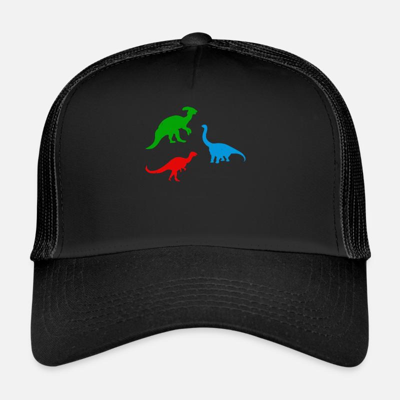 Dinosaur Silhouette Dinosaur Dino Silhouette Trucker Cap