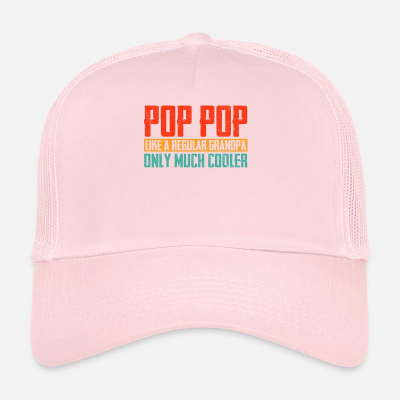 Pop Pop Like A Grandpa Only Cooler Retro Funny Trucker Cap
