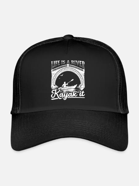 Sports nautiques Kayak - La vie est une rivière Kayak it - Casquette trucker  - noir/noir - Devant