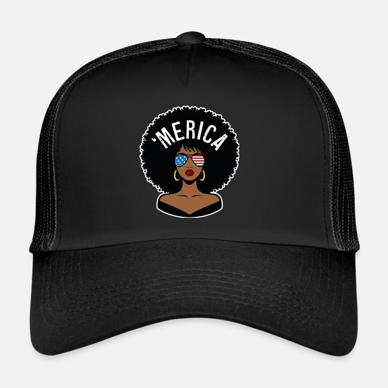 "merica Afro Trucker Cap