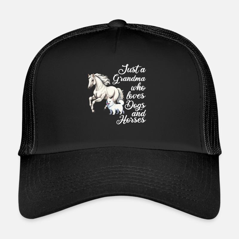 Pferd Pferde und Hund Hund Geschenk - Trucker Cap - Schwarz/Schwarz