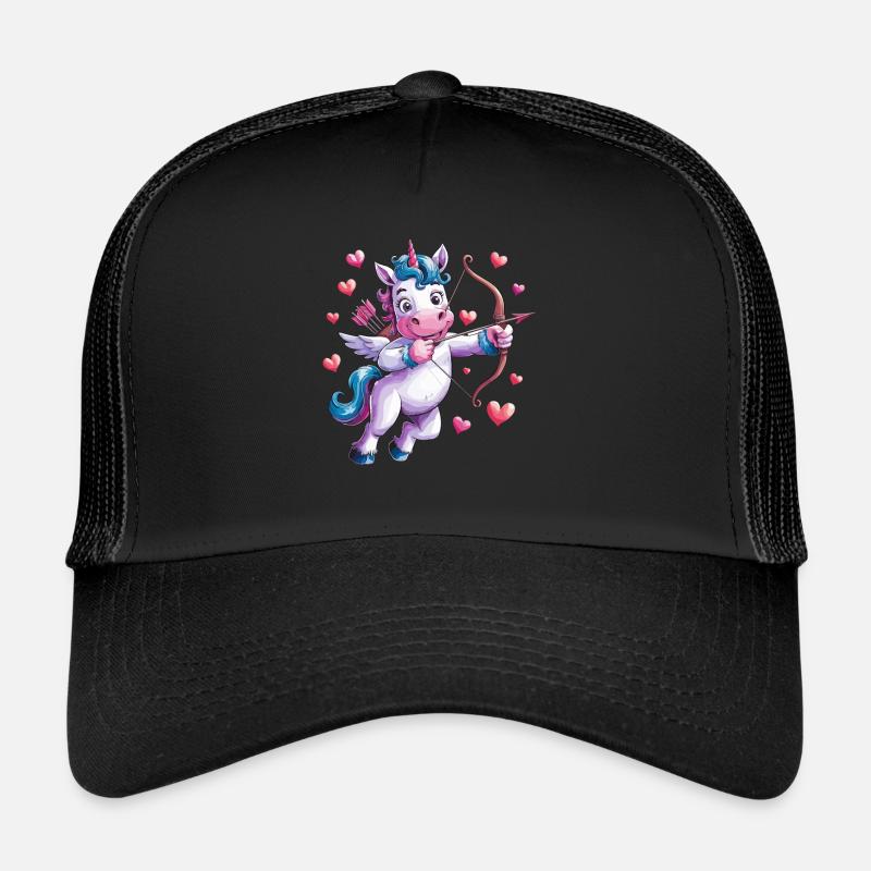 Mignon licorne Cupidon avec des ailes et Casquette trucker 