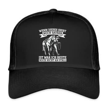 Reiten Reitsport Pferdereiter Pferdeliebhaber - Trucker Cap - Schwarz/Schwarz - Vorne