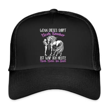 Reiten Reitsport Pferdereiter Pferdeliebhaber - Trucker Cap - Schwarz/Schwarz - Vorne