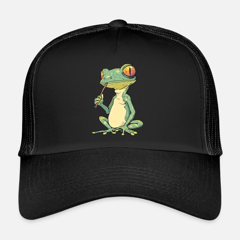 Grenouille avec articulation dans la bouche - Weed Frog Design Casquette trucker 