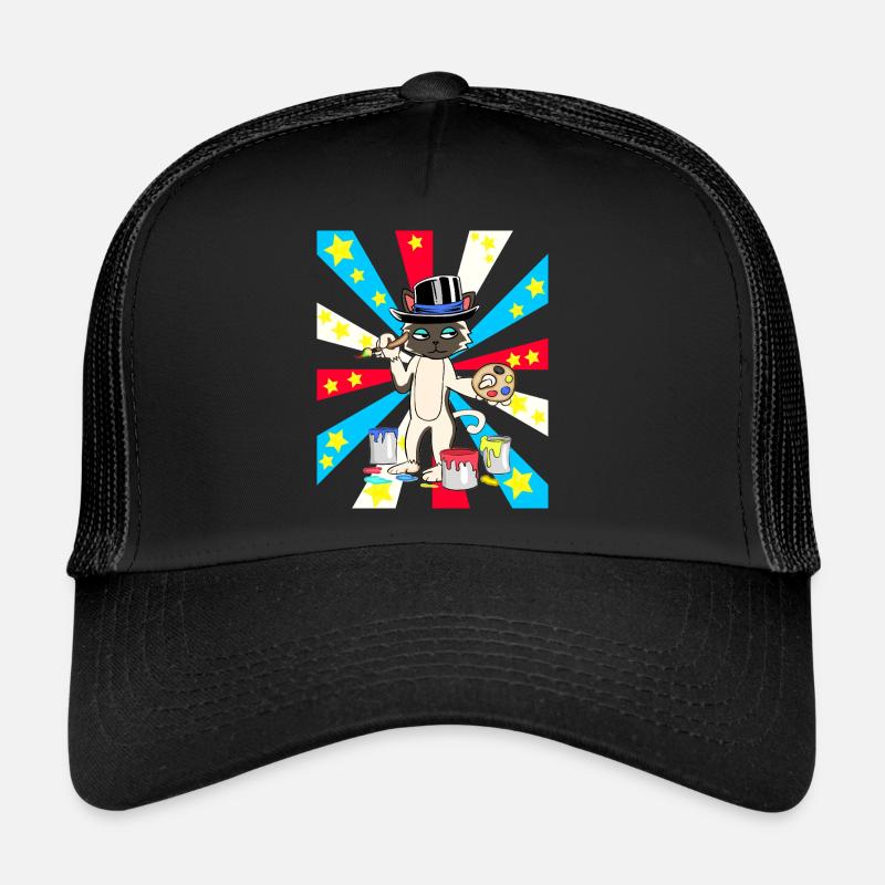Künstler Katze Katzen Maler Kunst Trucker Cap