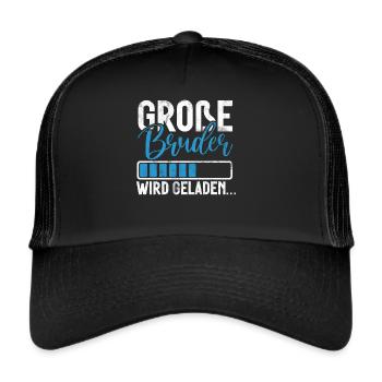 Grand frère Amoureux des bébés Frère aîné - Casquette trucker  - noir/noir - Devant