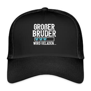 Grand frère Amoureux des bébés Frère aîné - Casquette trucker  - noir/noir - Devant