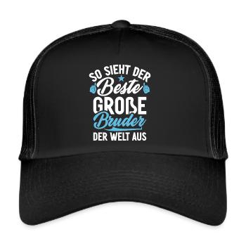 Grand frère Amoureux des bébés Frère aîné - Casquette trucker  - noir/noir - Devant