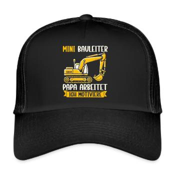 Children Construction Manager Project Manager Contractor - Trucker Cap - black/black - Front