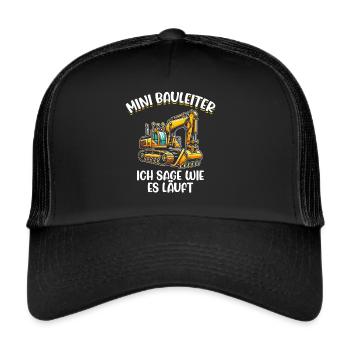 Children Construction Manager Project Manager Contractor - Trucker Cap - black/black - Front