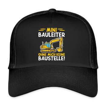 Children Construction Manager Project Manager Contractor - Trucker Cap - black/black - Front