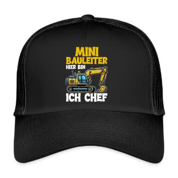 Children Construction Manager Project Manager Contractor - Trucker Cap - black/black - Front
