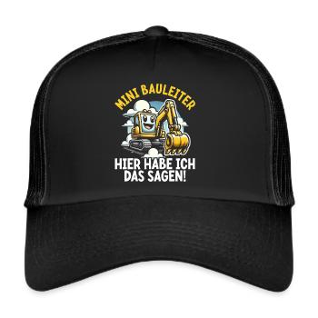 Children Construction Manager Project Manager Contractor - Trucker Cap - black/black - Front