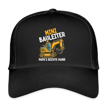 Children Construction Manager Project Manager Contractor - Trucker Cap - black/black - Front