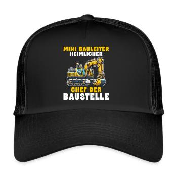Children Construction Manager Project Manager Contractor - Trucker Cap - black/black - Front