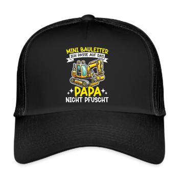 Children Construction Manager Project Manager Contractor - Trucker Cap - black/black - Front